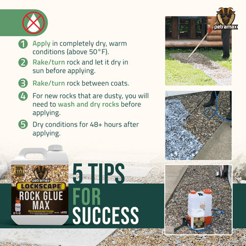 Coated gravel with Petra Max Rock Glue acts as a stabilizer on paths.