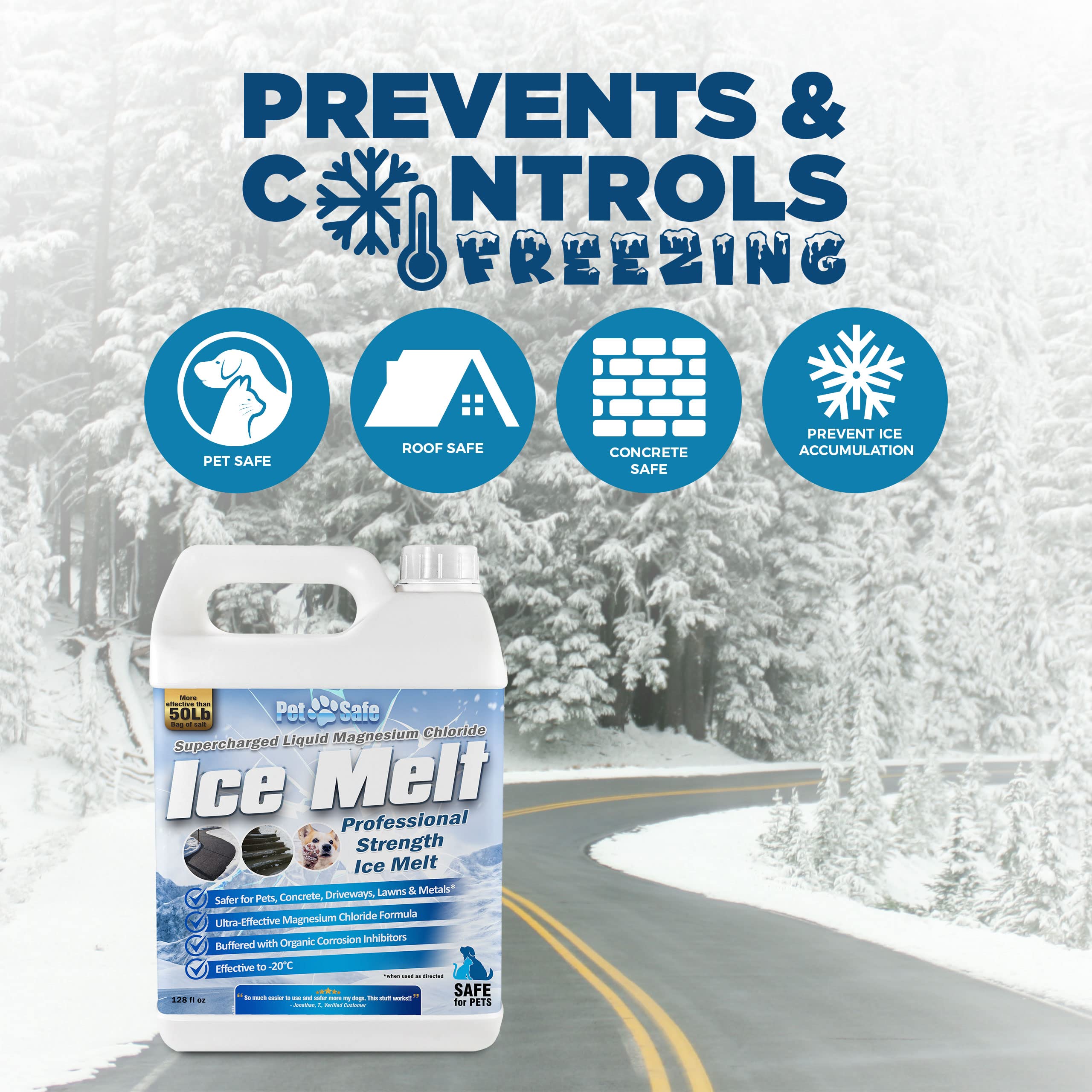 Petra Pet Safe Ice Melt spray applied on pavement for easy use
