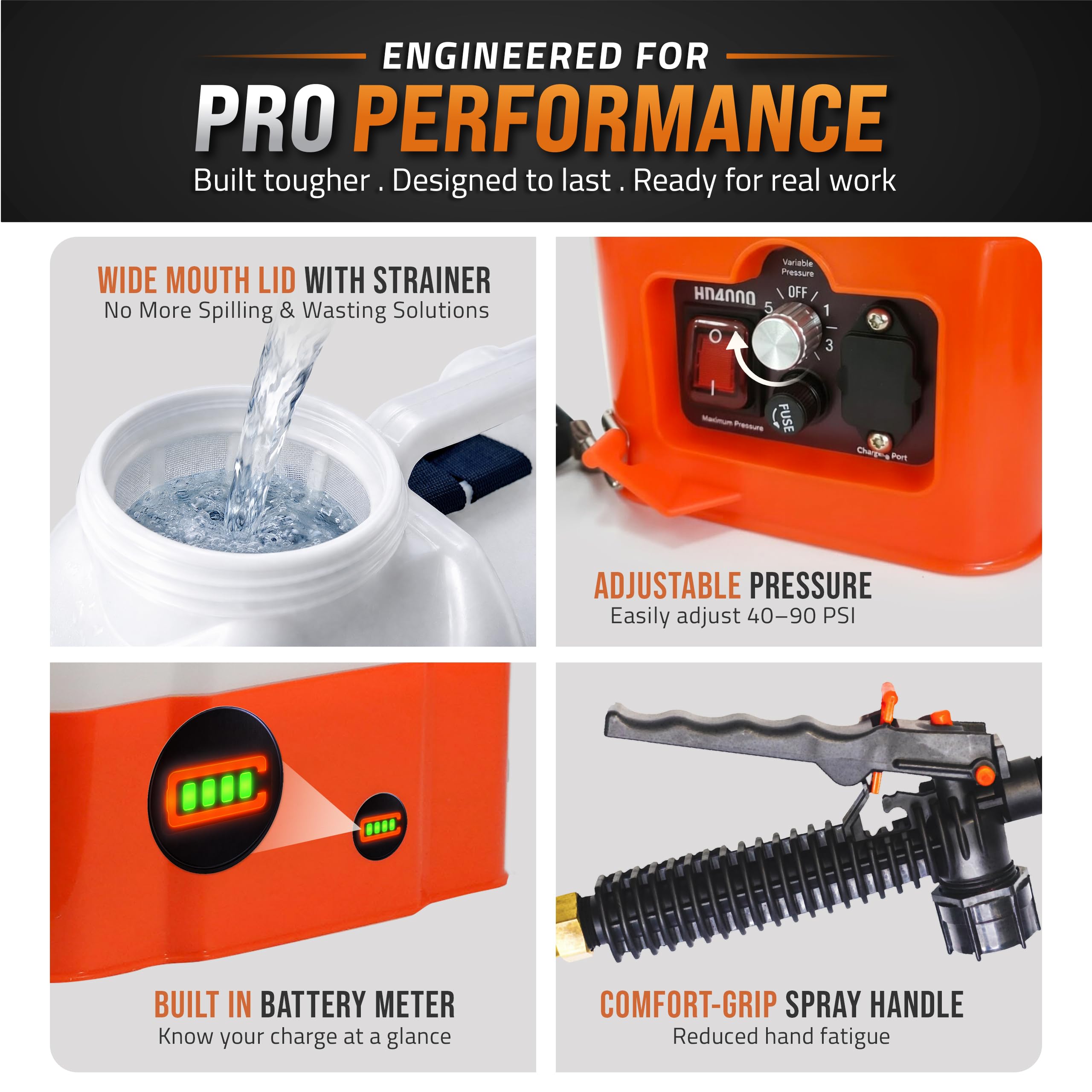 10Ah battery powering the PetraTools backpack sprayer