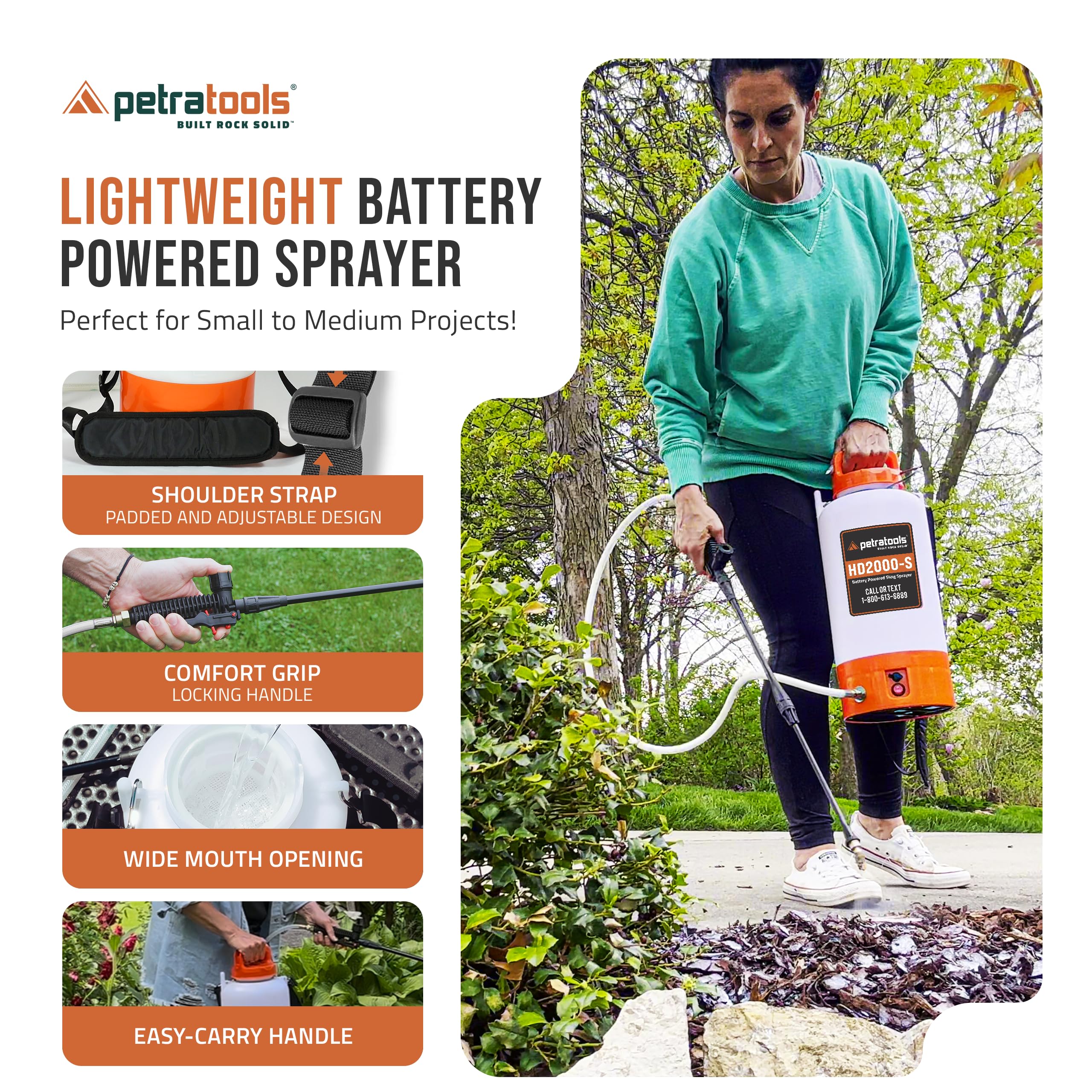 PetraTools sprayer arrives with charger for quick out-of-the-box setup.