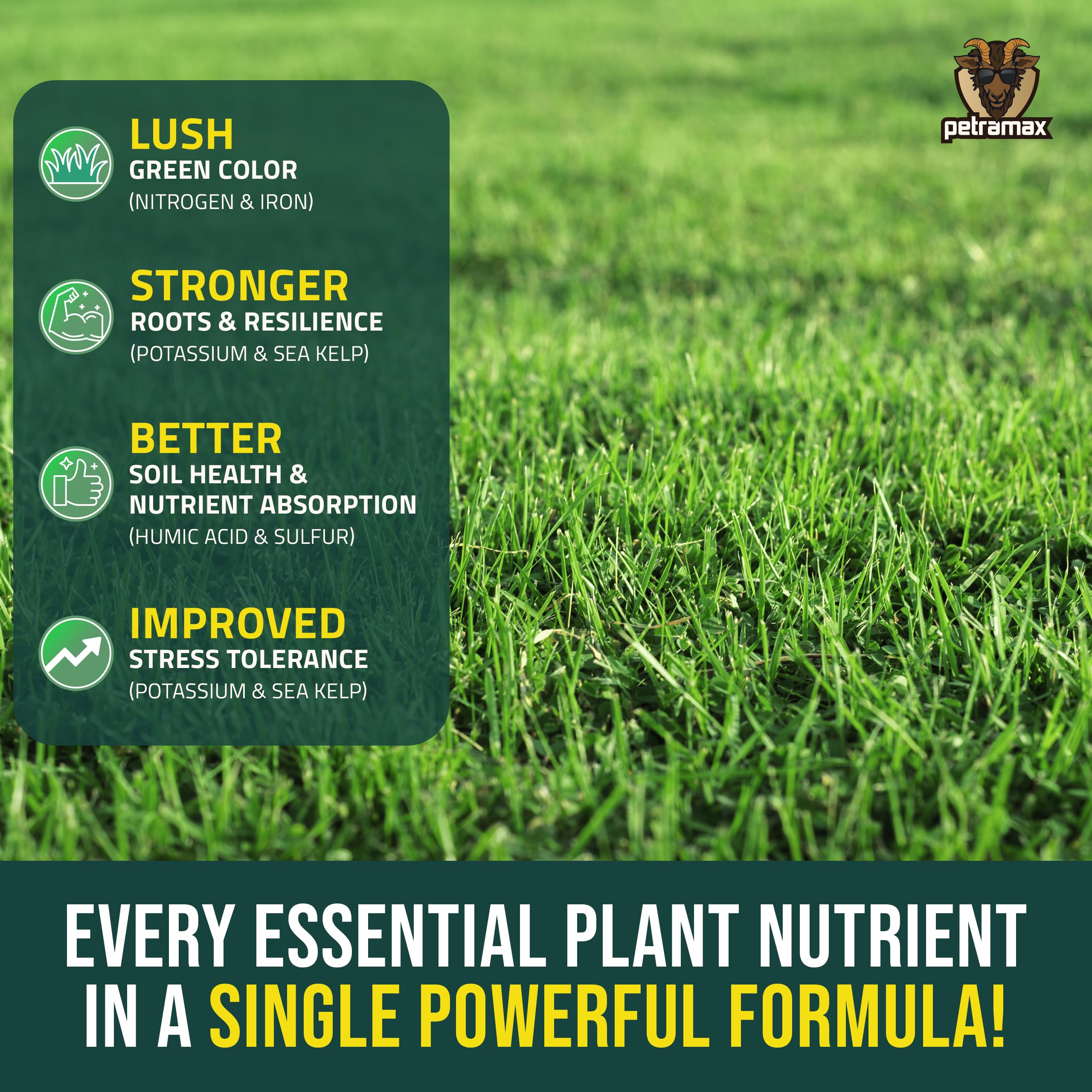 Coverage up to 16,000 sq ft per bottle supports large lawns.
