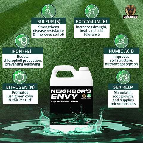 Soil enriched with humic acid, PetraMax Neighbor's Envy supports healthier roots.
