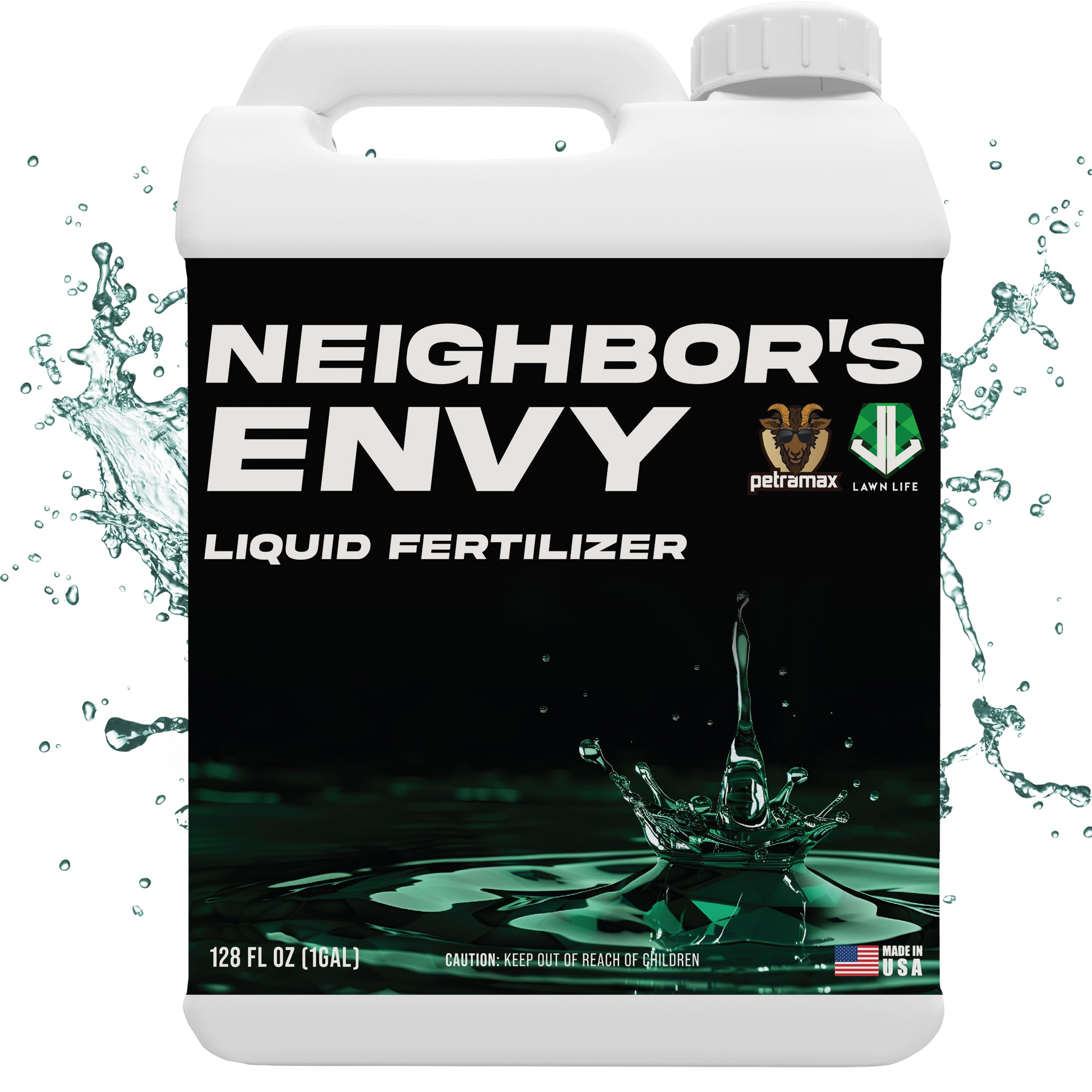 PetraMax Neighbor’s Envy bottle pouring for easy lawn feeding