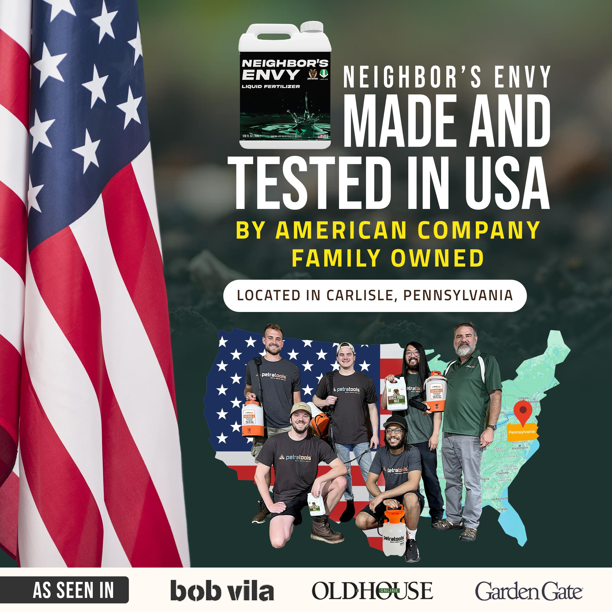Made in the USA: PetraMax Neighbors Envy branding