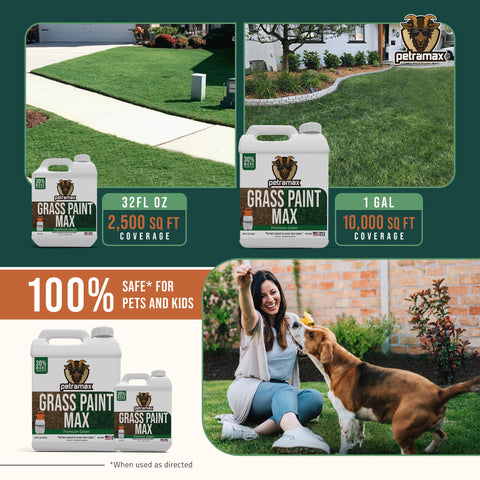PetraMax pet-safe lawn product allows safe play after drying.