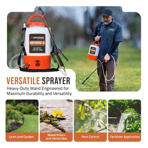 PetraTools sprayer 4-foot hose; reach hard-to-access areas with ease.