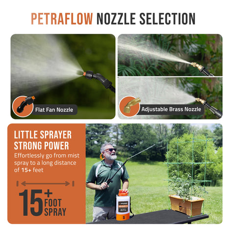 PetraTools sprayer fan-nozzle; precise coverage for targeted applications.