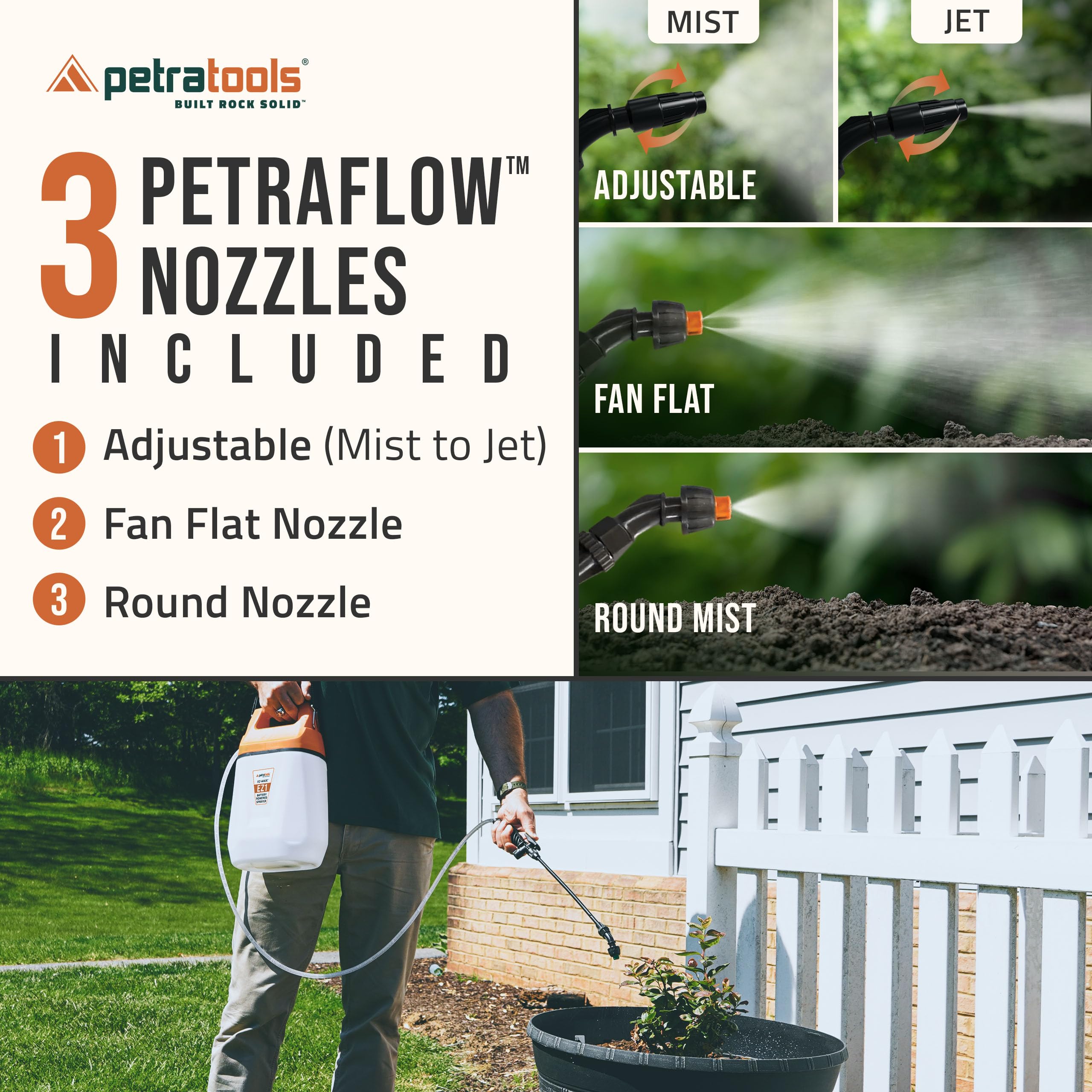 PetraTools EZ1 battery port for quick recharges during outdoor projects