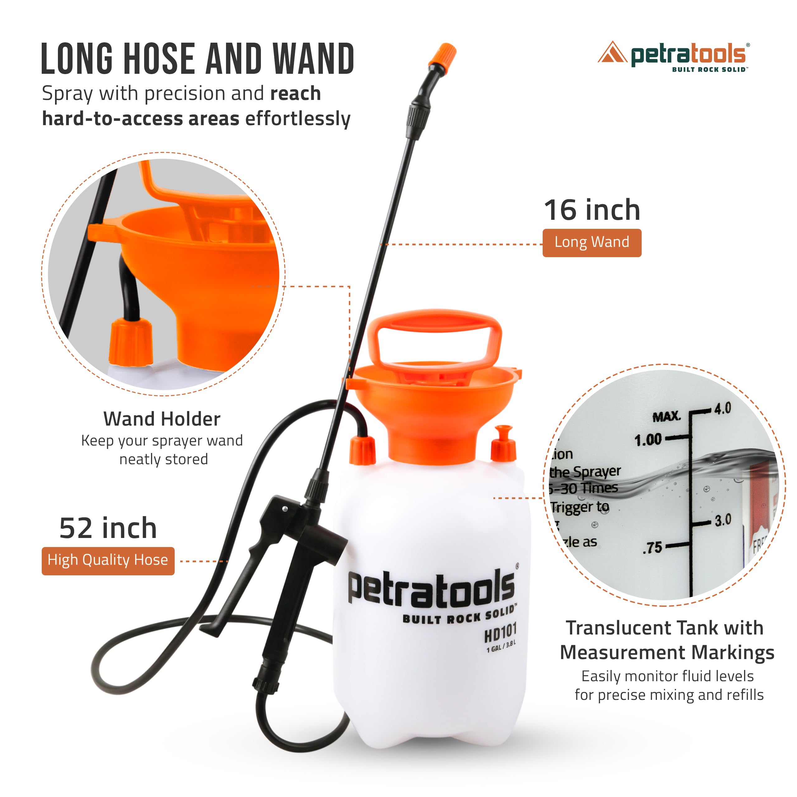 PetraTools HD101 two nozzles offer mist and jet options.