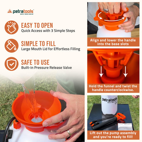 HD201 wide-mouth opening for simple pouring and refilling