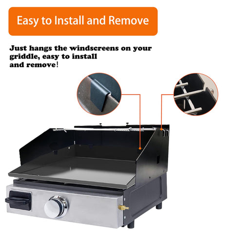 Compatibility with 16-28 inch griddles with front grease is demonstrated