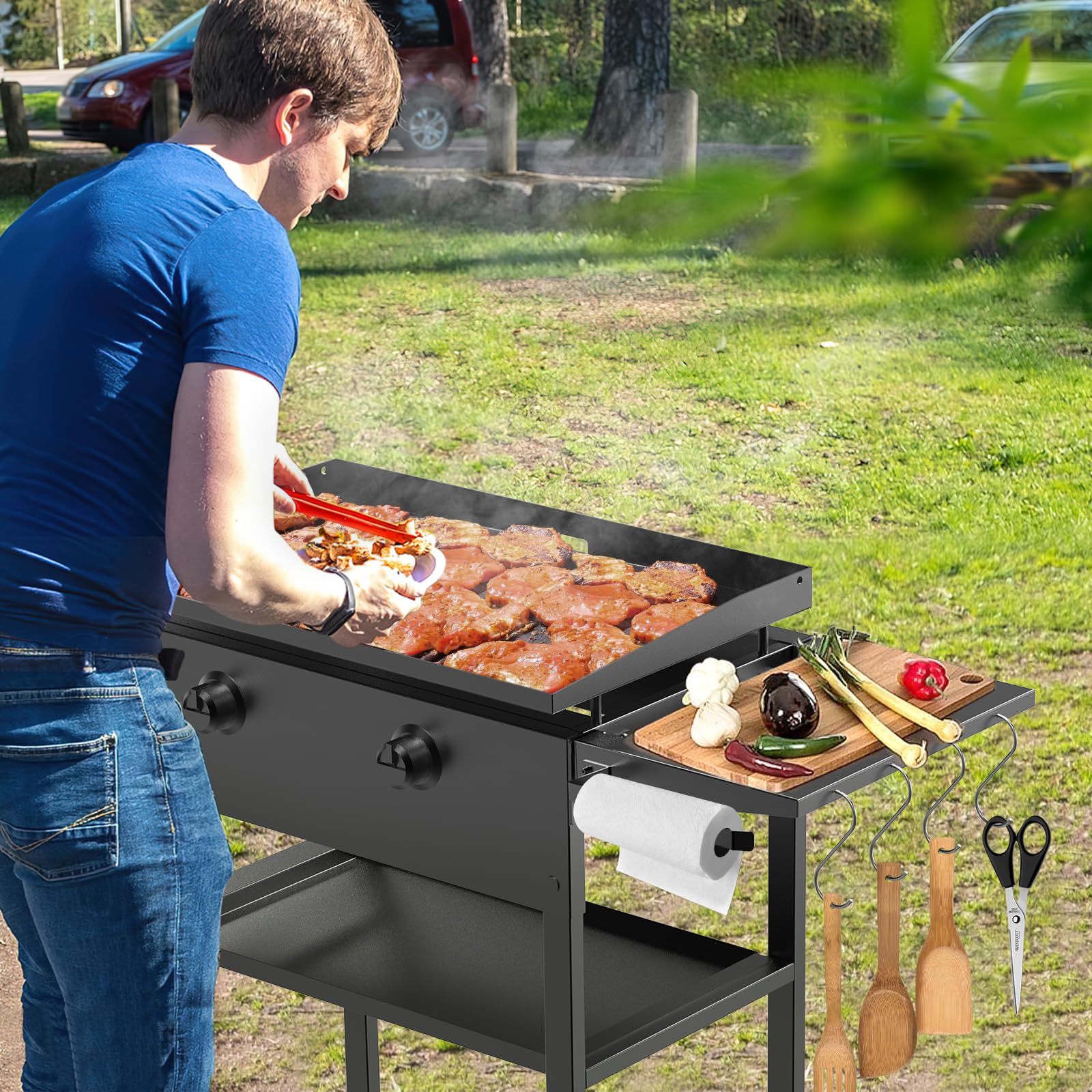 Petrirufun rust-resistant iron construction for durable outdoor grilling