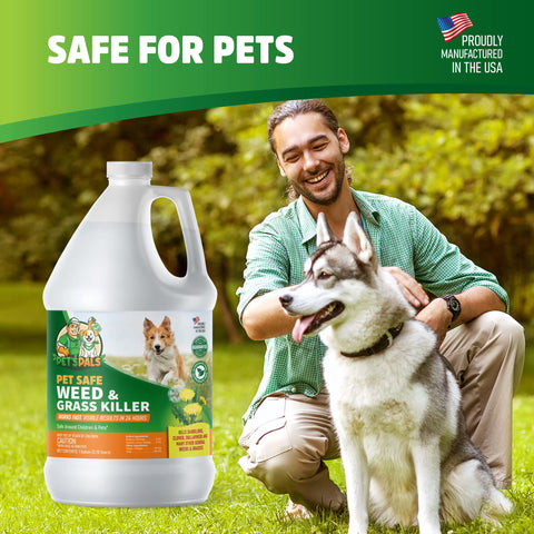 Pet's Pals bee-safe application protecting pollinators around garden.