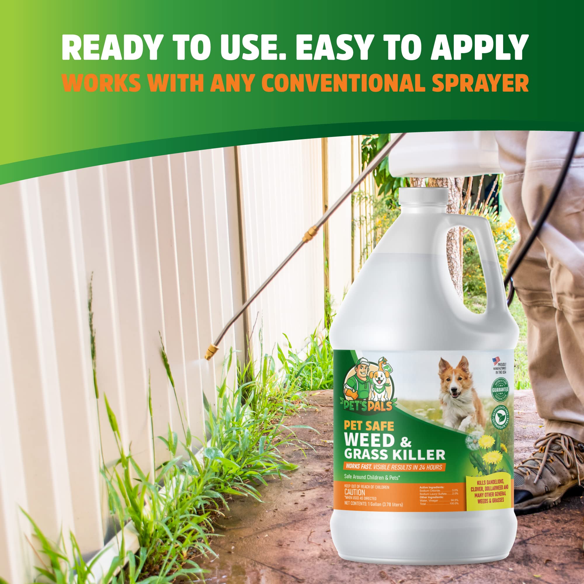Pet's Pals Kid-safe yard spray near play area.