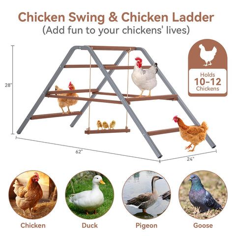 PETSFIT chicken roosting bar wood and iron for sturdy weatherproof support