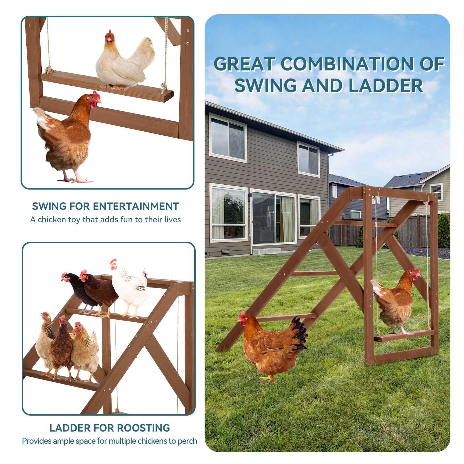 Petsfit coop outdoor use shows weather-resistant wood for longevity