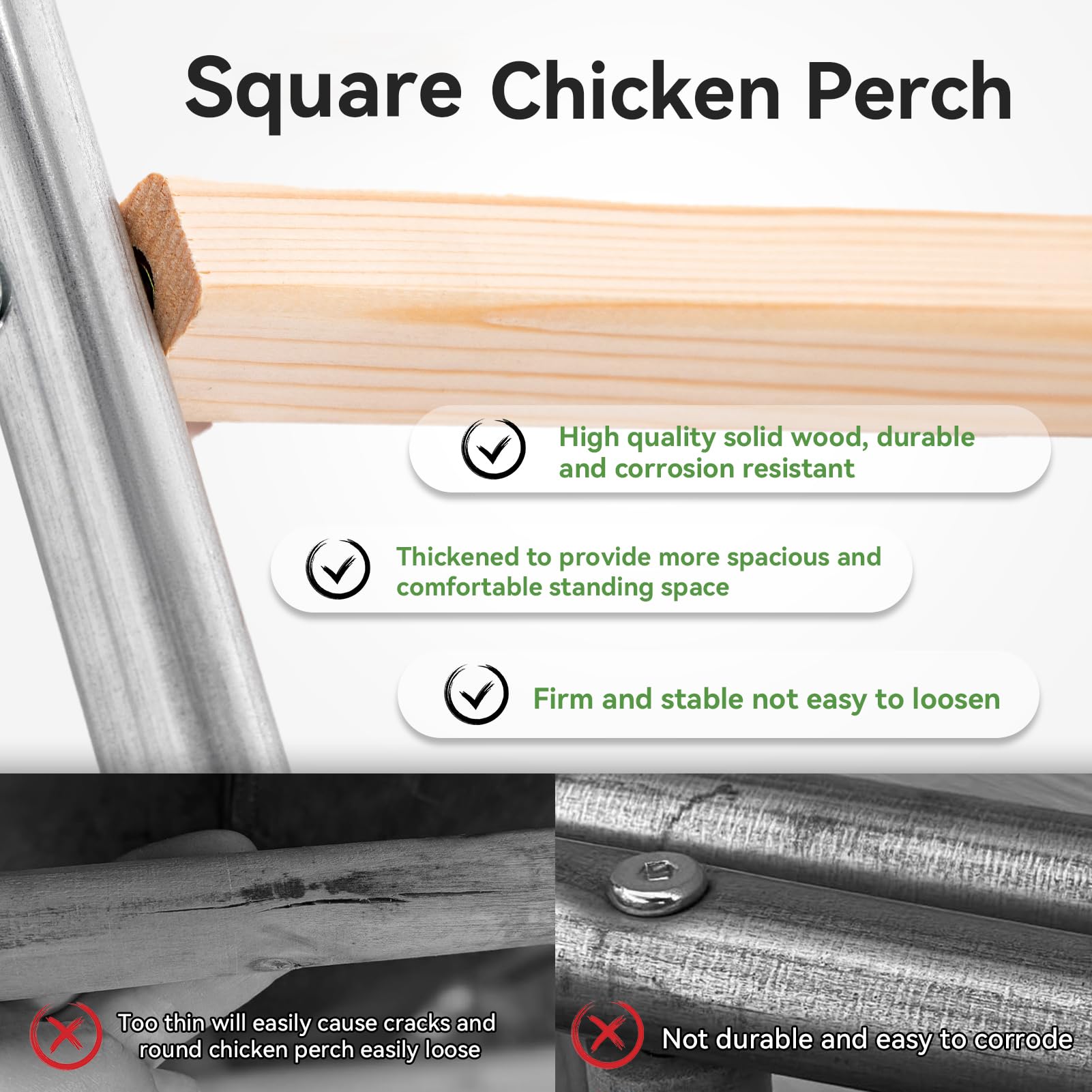 Petsfit galvanized iron pipes resist wear, ensuring long-lasting outdoor roosts.