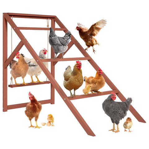 Petsfit multilevel chicken roost structure supports up to 10 birds in outdoor coops.