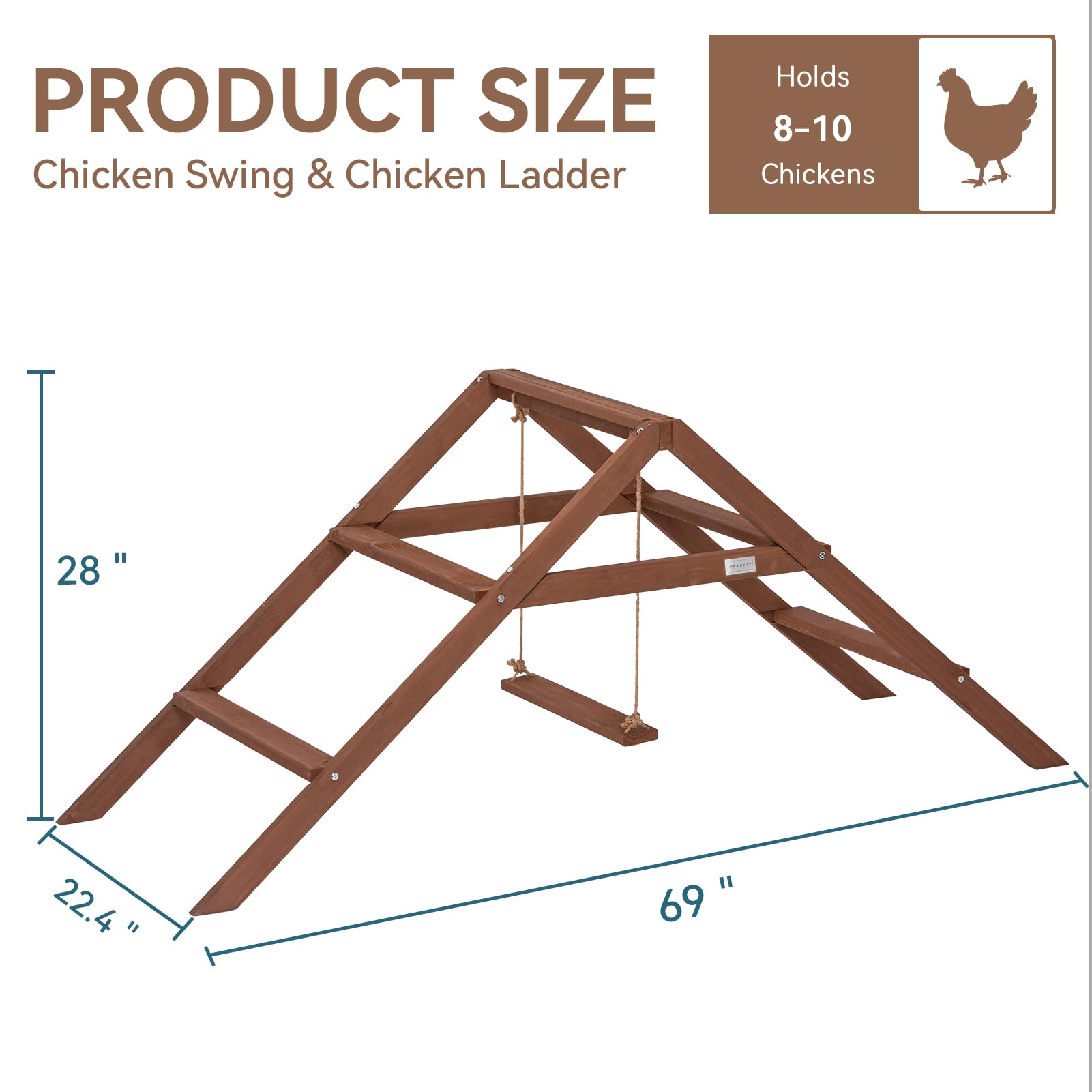 Petsfit roosting bars easy-clean surface simplifies coop maintenance