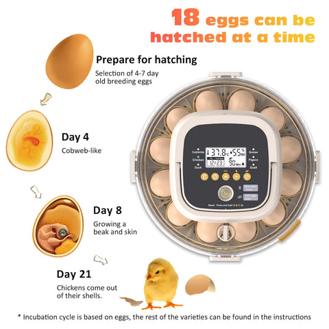 PETSFOND 18-egg incubator control panel enables easy automation setup
