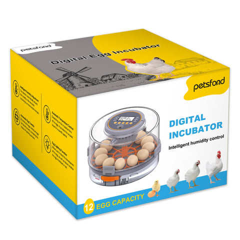 PETSFOND egg incubator 90-minute-turn ensures even heat throughout incubation