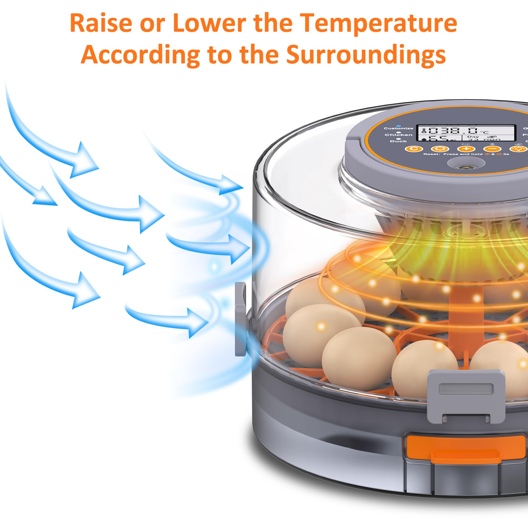 PETSFOND egg incubator humidity-control keeps chamber moisture stable for better egg development