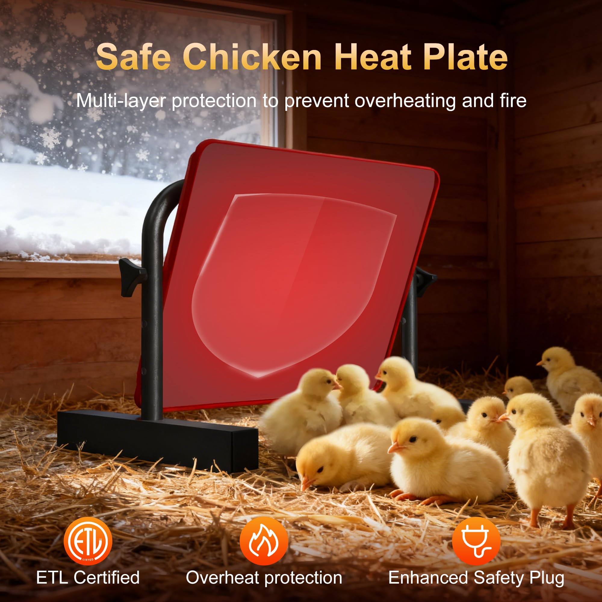 PETSOLON 60W heat plate heats quickly for cozy brooding.