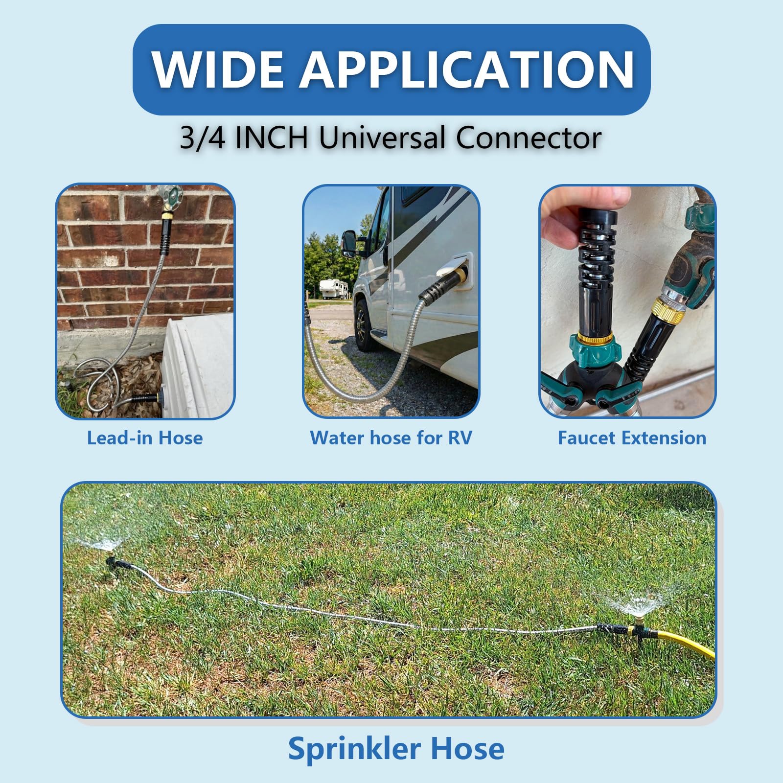 PETSWI hose extension for yard and reel setups keeps connections tidy.