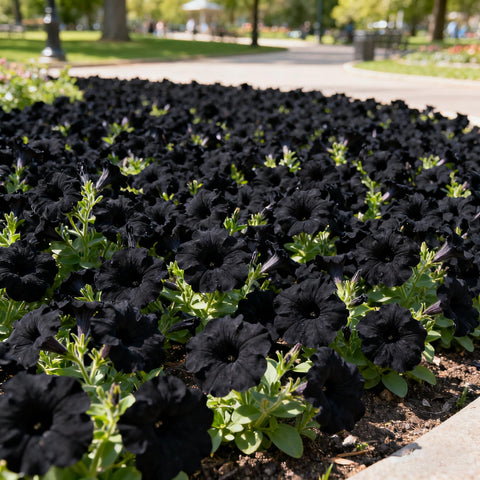 Black petunia seeds attract pollinators with vibrant blooms for a lively yard.