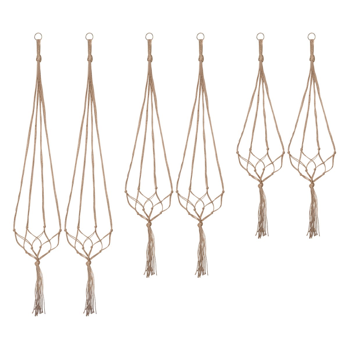 Petutu plant hanger with stainless top ring for easy ceiling or wall mounting.