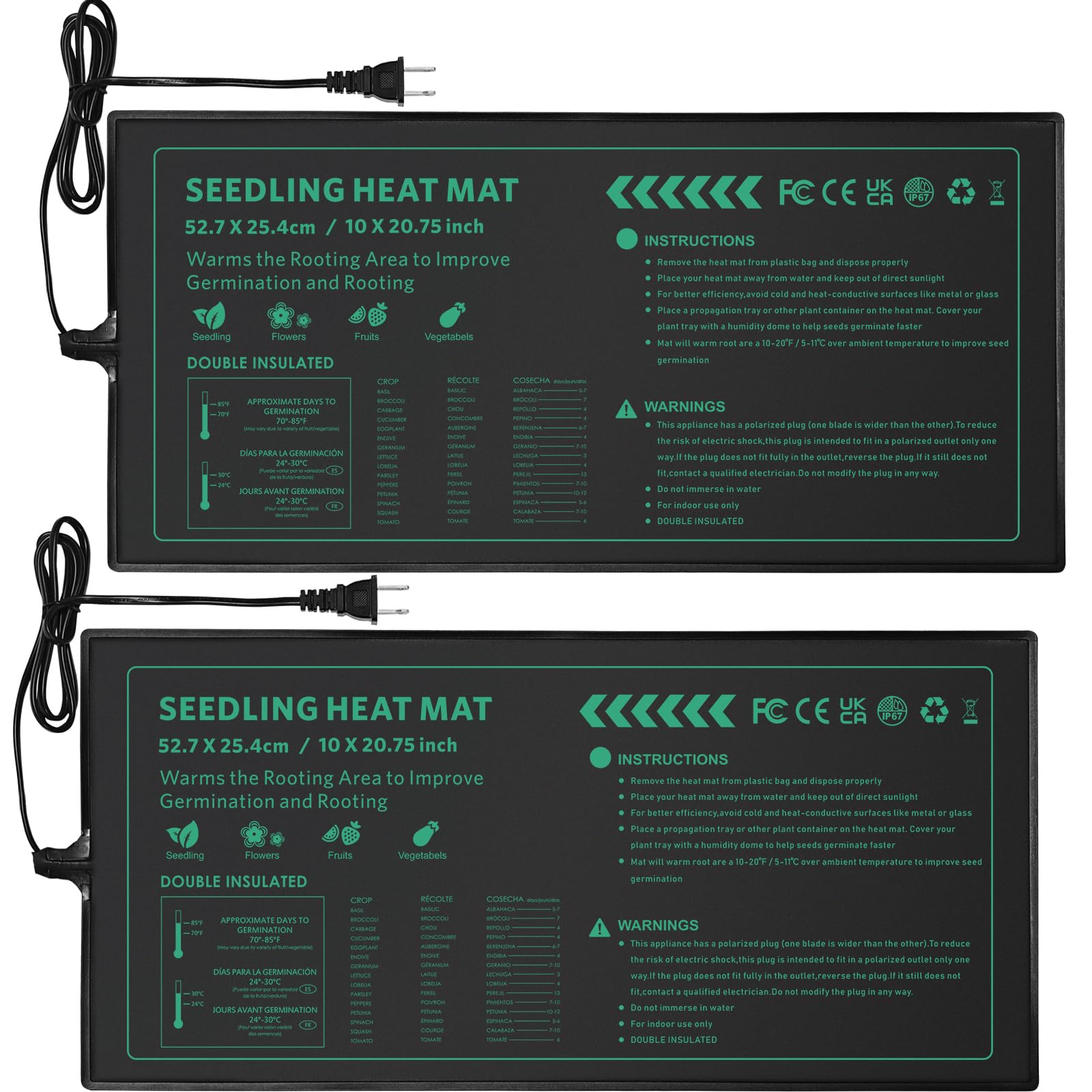 Petzooka seedling heat mat beneath a seed tray for uniform germination