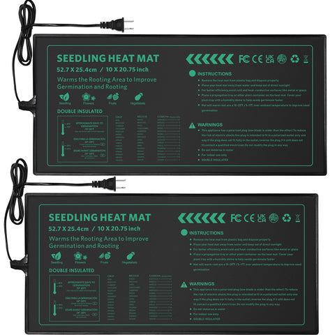 Petzooka seedling heat mat beneath a seed tray for uniform germination