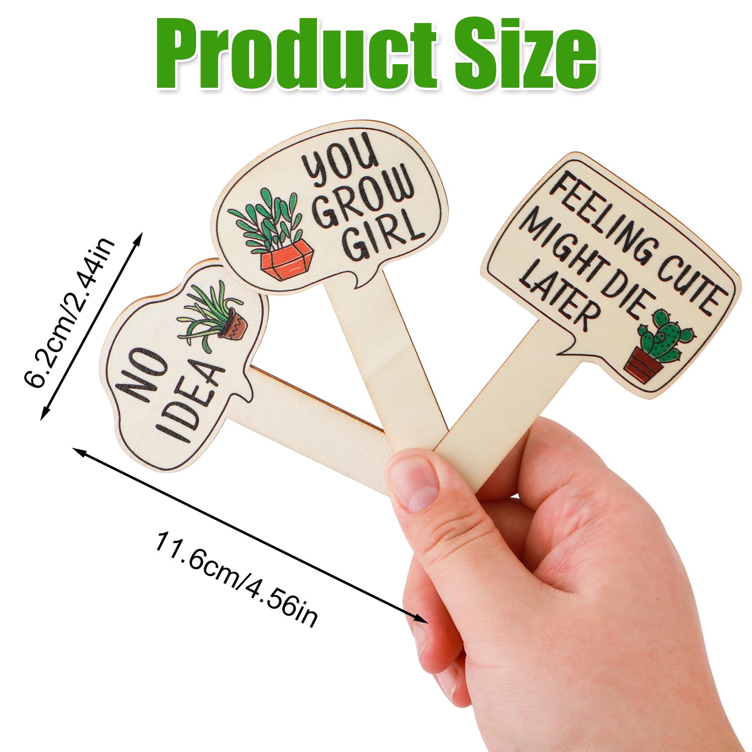 PEUTIER basswood garden labels on stakes resist weather and stay upright