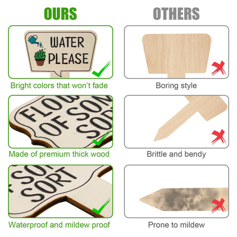 PEUTIER funny words plant signs add charm to pots and planters