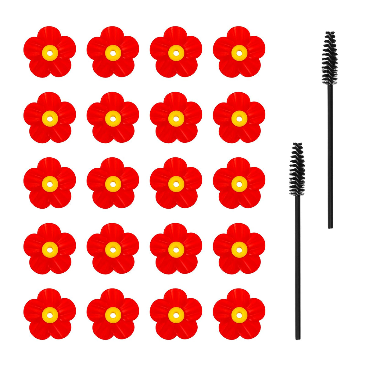 PEUTIER hummingbird feeder replacement flowers pack, ready for outdoor feeding.