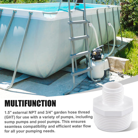 Peutier PVC hose adapter resists cold and corrosion for long life.