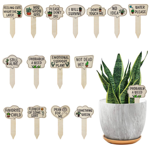 PEUTIER wooden plant markers 15pcs for clear garden labeling and organization