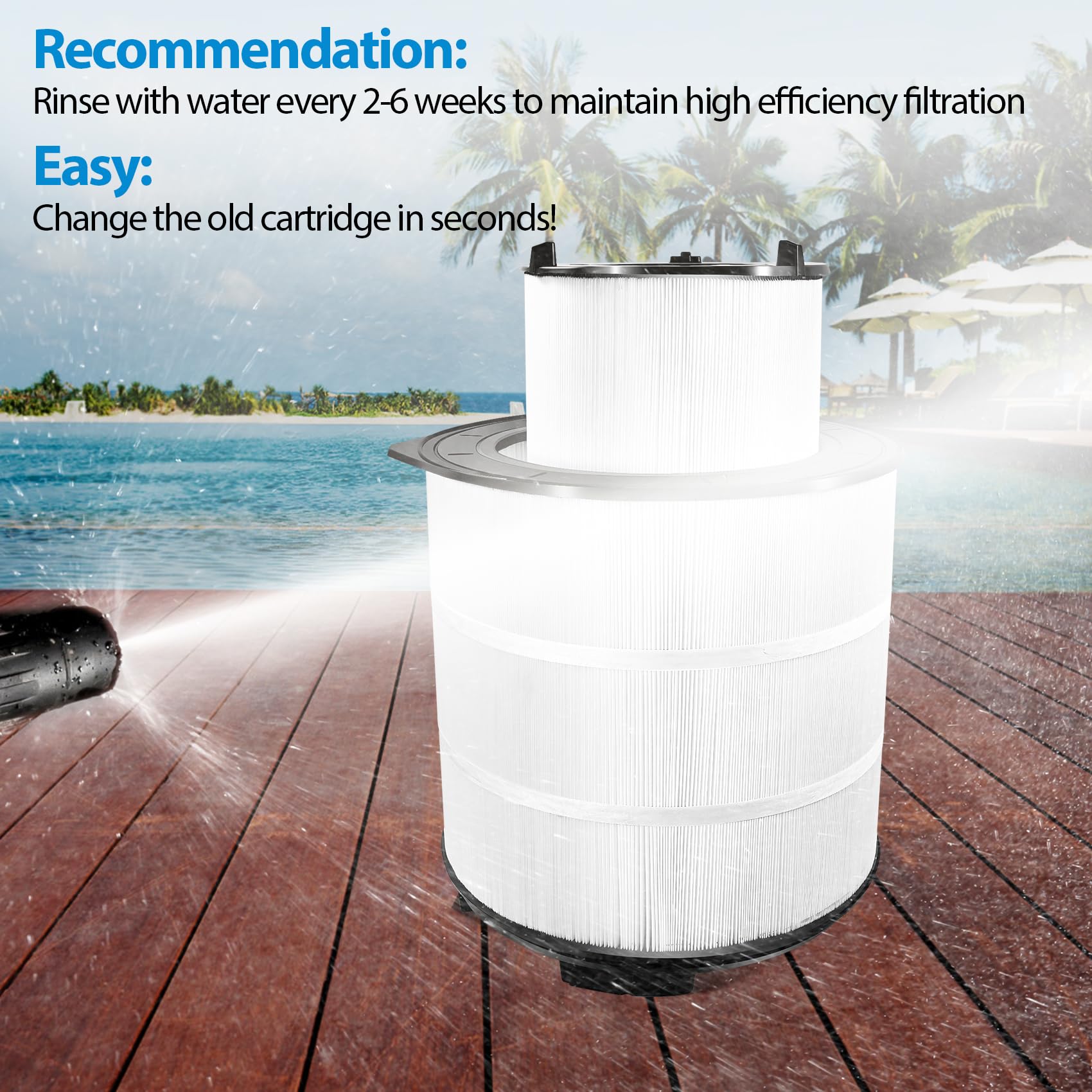 Pewoaoa 450 sq ft filtration capacity suits mid to large pools