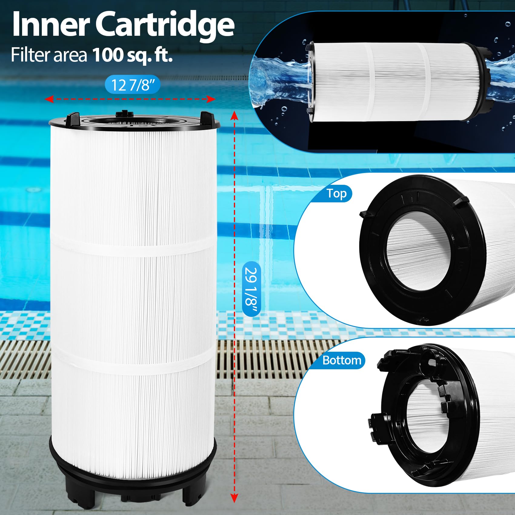 Pewoaoa trilobal filtration fabric traps more dirt for crystal-clear water