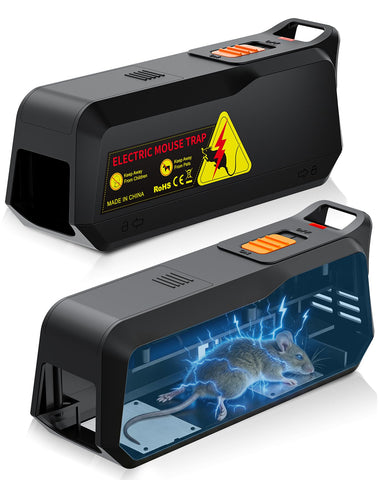 PEXPEL Electric Mouse Trap for indoor use captures mice quickly in kitchens and living rooms.