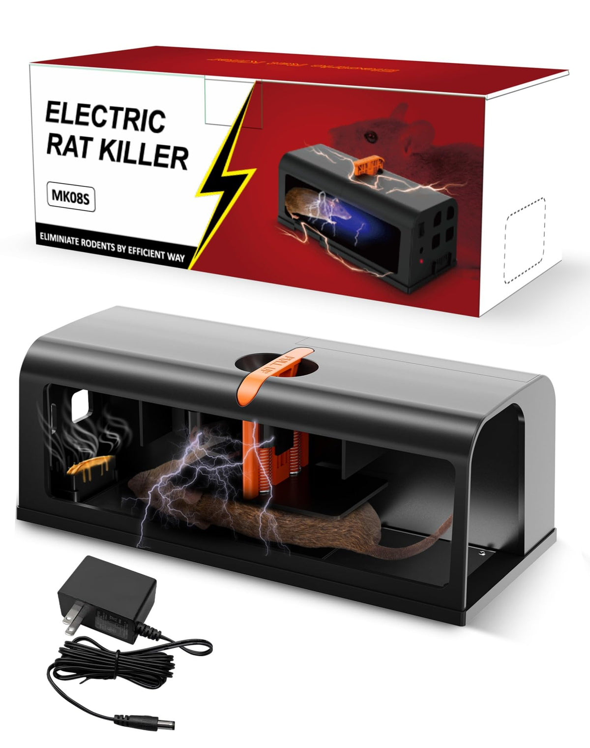 PEXPEL electric rat trap front view for quick kitchen placement.