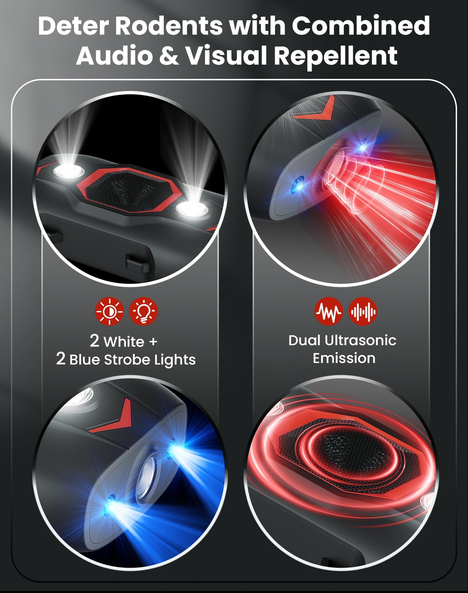 PEXPEL dual sonic defense uses sound and light to deter pests