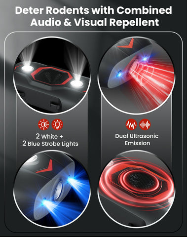 PEXPEL dual sonic defense uses sound and light to deter pests