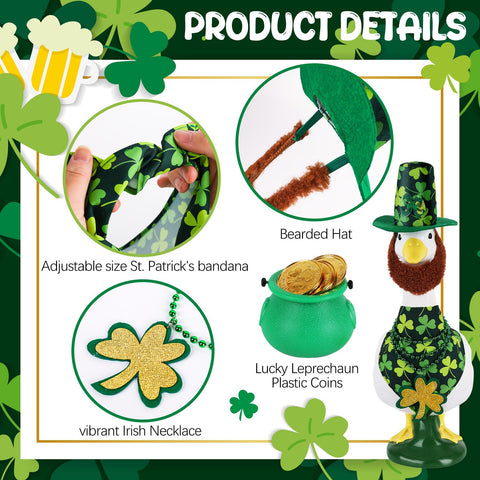 Pextian Irish necklace on goose outfit adds authentic yard decor flair.