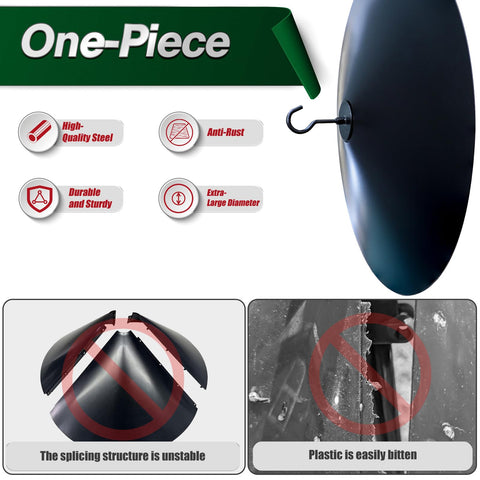 PFNRTH Chew-proof metal baffle for durable, year-round squirrel protection.
