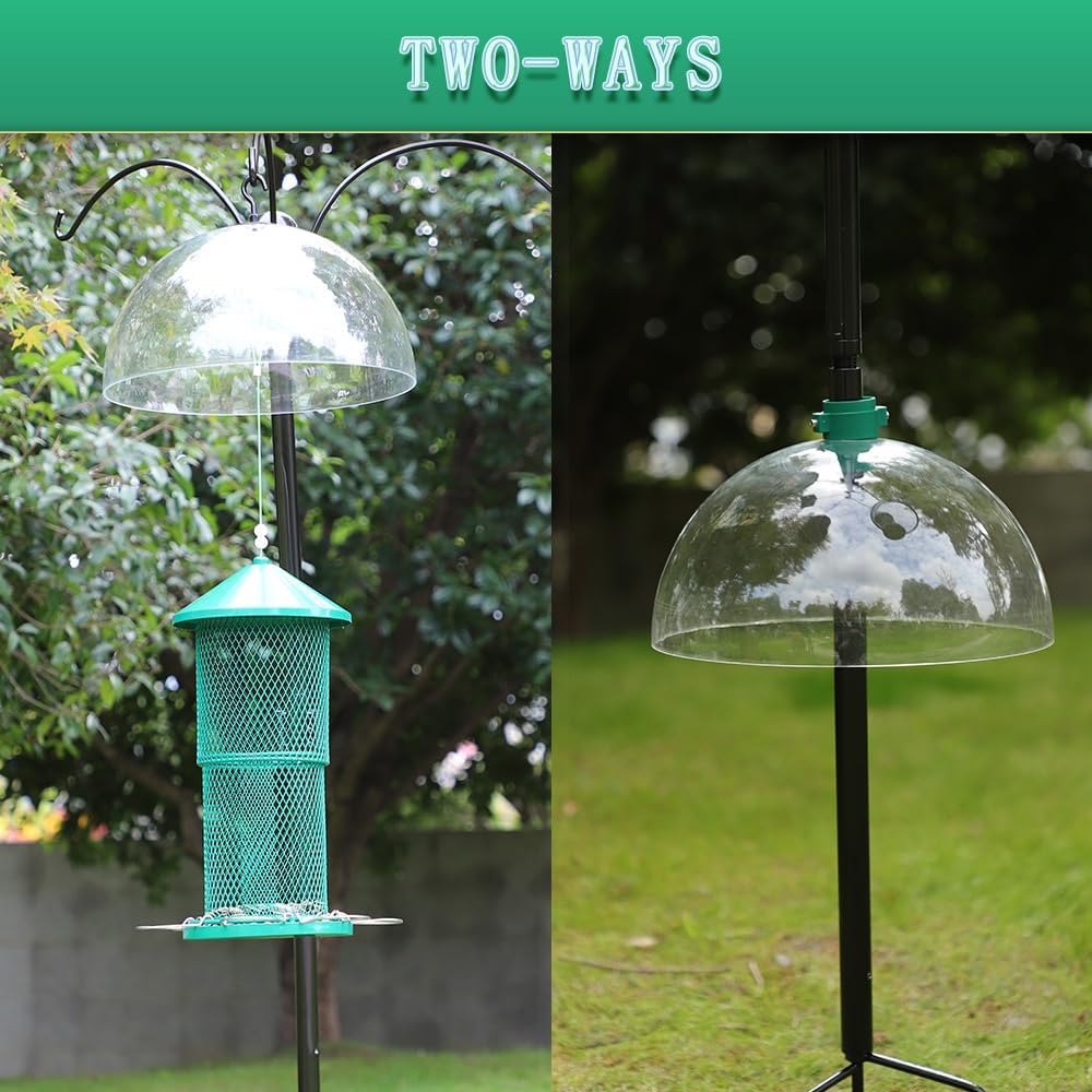 PFNRTH squirrel-proof baffle pole mount demonstrates versatile two-way installation