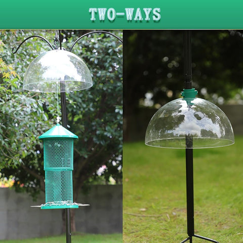 PFNRTH squirrel-proof baffle pole mount demonstrates versatile two-way installation