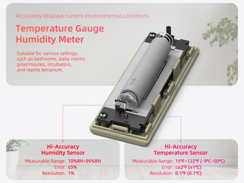 PFTTDD small digital hygrometer readings on screen show current conditions instantly.