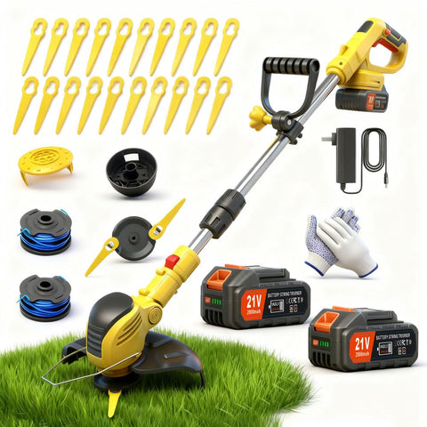 PFYELYI Weed Wacker 21V motor in action for efficient yard cleanup