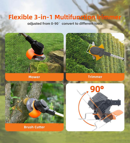 PFYELYI 90-degree head enabling precise trimming under decks